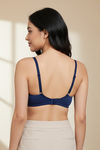 Zivame Double Layered Non Wired 3/4th Coverage Bra - Navy Peony — thumbnail 3